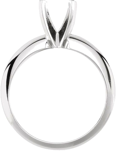 Platinum 7.3-7.7 mm Round 4-Prong Heavy Solitaire Ring Mounting (2)