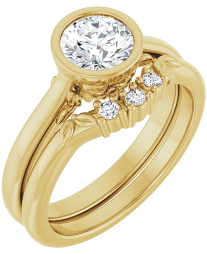 14K Yellow 6 mm Round Solitaire Engagement Ring Mounting (6)