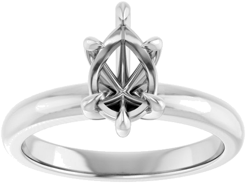 Sužadėtuvių Žiedas „Solitaire“ 585 Baltojo Aukso Pear Shape 9mm x 6mm (3)