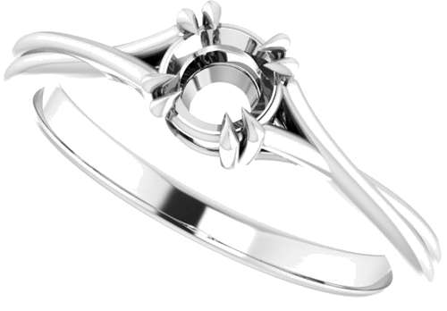 14K White 4.8 mm Round Solitaire Engagement Ring Mounting (5)
