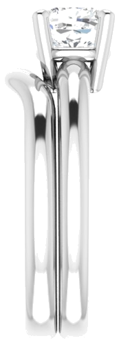 14K White 6 mm Cushion Engagement Ring Mounting (9)