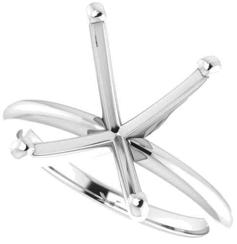 14K White  12x10 mm Emerald Solitaire Engagement Ring Mounting (5)