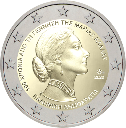 2023 Греция Мария Каллас монета 2 евро (1)