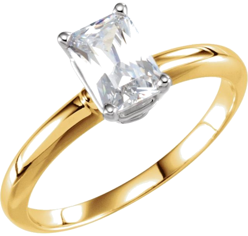 Sužadėtuvių Žiedas „Solitaire“ 14k yellow/white gold Emerald 11mm x 9mm (4)