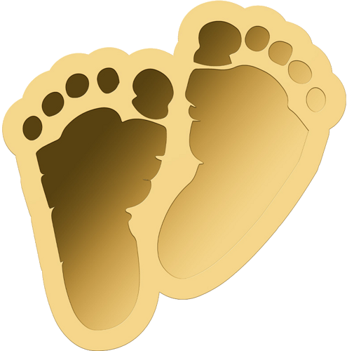 1/1000 oz Baby Feet 3000 франка Чад златна монета (2)
