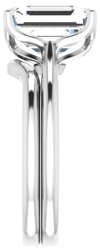 Sužadėtuvių Žiedas „Solitaire“ 585 Baltojo Aukso Emerald 10mm x 8mm (9)