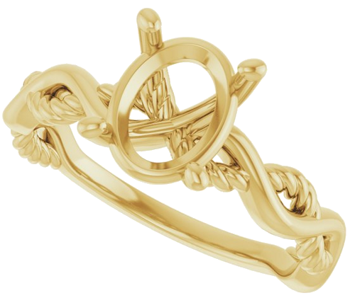 14K Yellow  9x7 mm Oval Solitaire Engagement Ring Mounting (5)