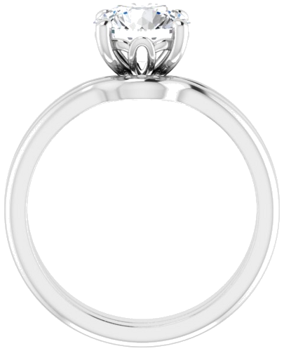 14K White 7.4 mm Round Solitaire Engagement Ring Mounting (7)