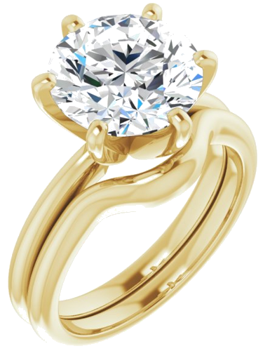 14K Yellow  10 mm Round Solitaire Engagement Ring Mounting (6)