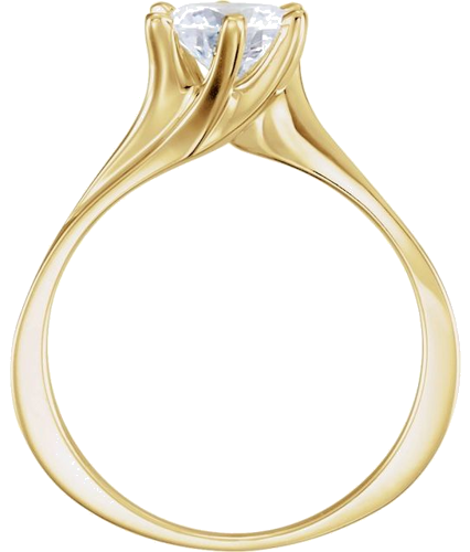 14K Yellow 6.5 mm Round Engagement Ring Mounting (4)