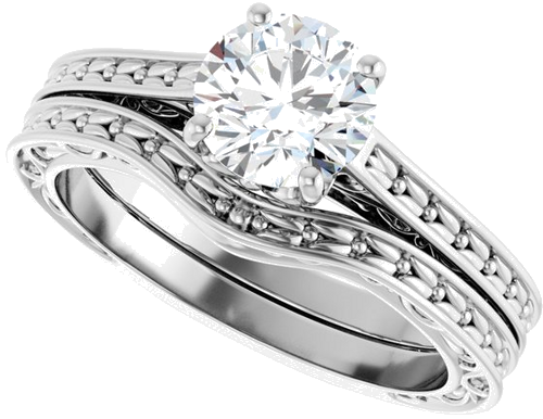 14K White 6.5 mm Round Solitaire Engagement Ring Mounting (10)