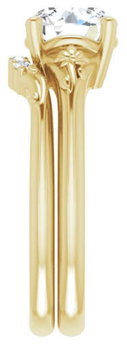 Sužadėtuvių Žiedas „Solitaire“ 585 Geltonojo Aukso Round 7.4mm (9)