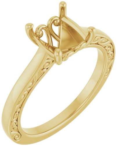 Sužadėtuvių Žiedas „Solitaire“ 585 Geltonojo Aukso Round 8.2mm (1)