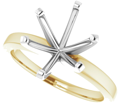 14K Yellow White 11x9 mm Oval Solitaire Engagement Ring Mounting (5)