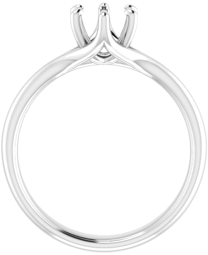 14K White 6 mm Round Engagement Ring Mounting (2)