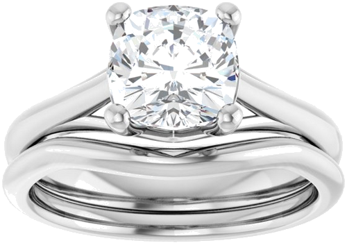 Sužadėtuvių Žiedas „Solitaire“ 585 Baltojo Aukso Cushion 7mm (8)