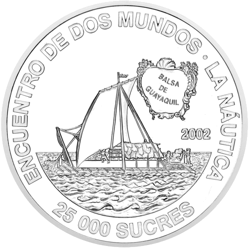 25 000 сукре Навигация 2002 Эквадор серебряная монета (1)
