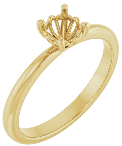 14K Yellow 5.2 mm Round Solitaire Engagement Ring Mounting (1)