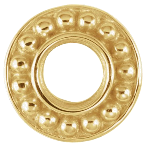 14K Yellow 3 mm Round Beaded Slide Pendant Mounting (1)