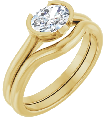 14K Yellow 7x5 mm Oval Solitaire Engagement Ring Mounting (6)