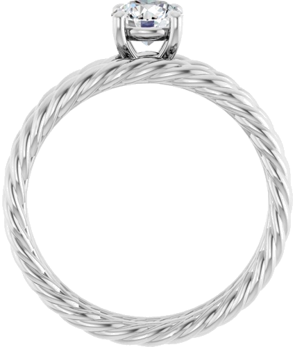 Sužadėtuvių Žiedas „Solitaire“ 585 Baltojo Aukso Round 5.2mm (7)