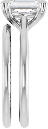 14K White 8x6 mm Emerald Solitaire Engagement Ring Mounting (9)