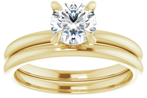 14K Yellow  6 mm Round Solitaire Engagement Ring Mounting (8)