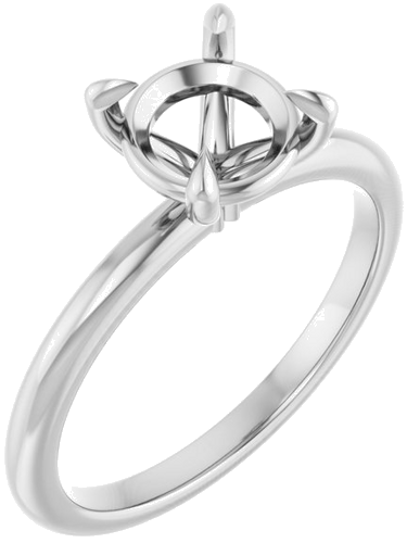 Platinum 7.4 mm Round Solitaire Engagement Ring Mounting (1)