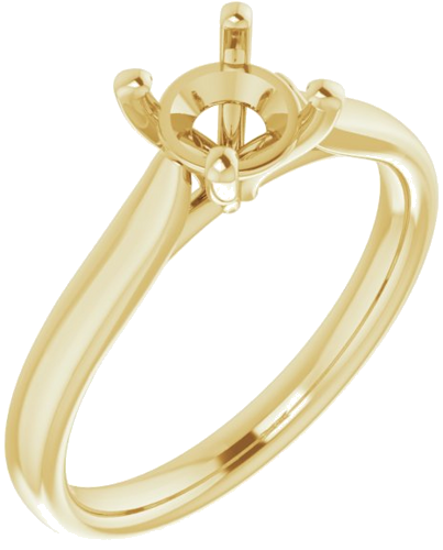 14K Yellow 6 mm Round Engagement Ring Mounting (1)