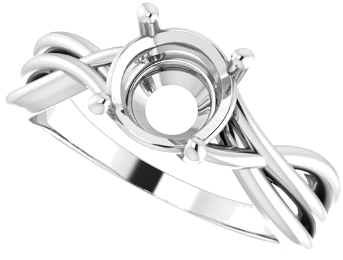 Sužadėtuvių Žiedas „Solitaire“ 585 Baltojo Aukso Round 7.4mm (5)