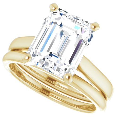 Sužadėtuvių Žiedas „Solitaire“ 750 Geltonojo Aukso Emerald 10mm x 8mm (10)