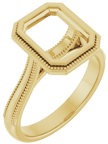 Sužadėtuvių Žiedas „Solitaire“ 585 Geltonojo Aukso Emerald 9mm x 7mm (1)