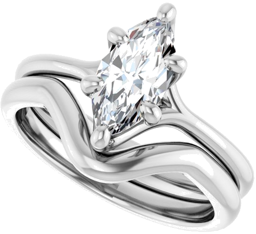 14K White 10x5 mm Marquise Engagement Ring Mounting (10)