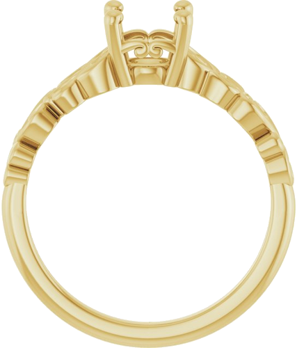 14K Yellow 6.5 mm Round Vintage-Inspired Solitaire Engagement Ring Mounting (2)