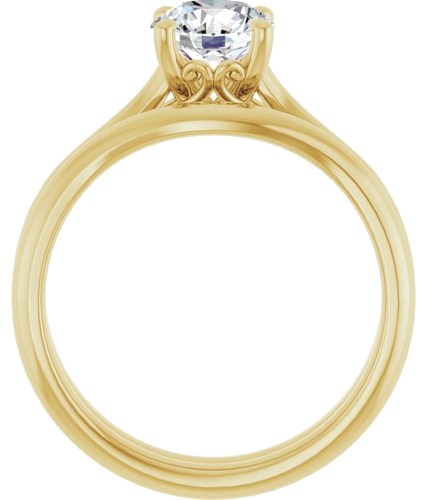 14K Yellow  6.5 mm Round Solitaire Engagement Ring Mounting (7)