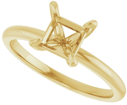 Sužadėtuvių Žiedas „Solitaire“ 585 Geltonojo Aukso Square 5.5mm (5)