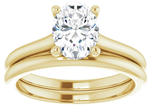 14K Yellow 8x6 mm Oval Solitaire Engagement Ring Mounting (8)