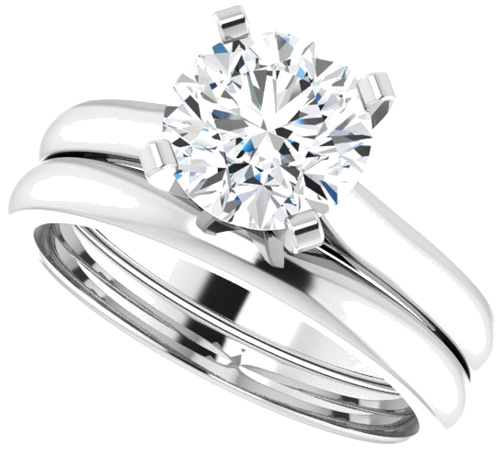 14K White 7.5 mm Round Solitaire Engagement Ring Mounting (9)