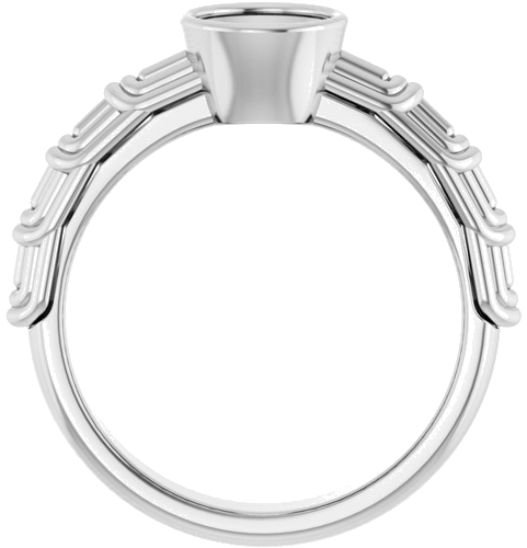 Sužadėtuvių Žiedas „Solitaire“ 585 Baltojo Aukso Round 6.5mm (2)