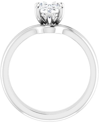 14K White 8x6 mm Oval Solitaire Engagement Ring Mounting (7)