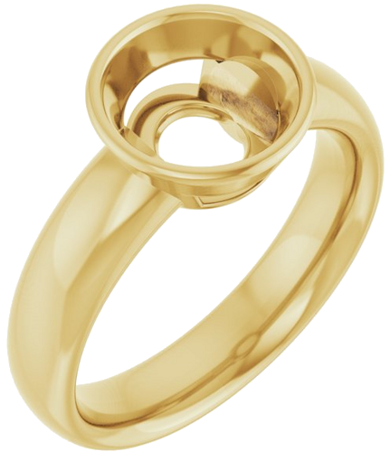 14K Yellow 8.2 mm Round Engagement Ring Mounting (1)