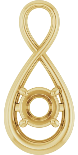 Pakabukas „Infinity-Inspired Solitaire“ 10k yellow gold Round 6mm (1)