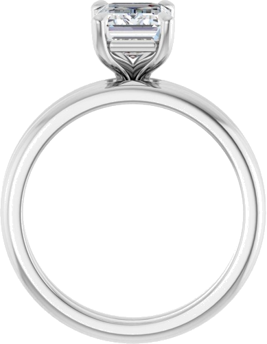 14K White 8x6 mm Emerald Solitaire Engagement Ring Mounting (5)