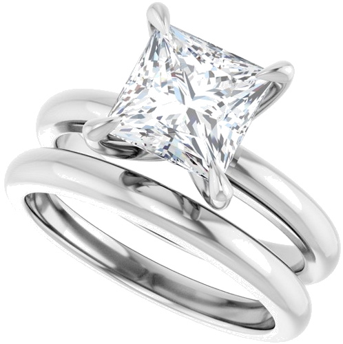 Platinum 7x7 mm Square Solitaire Engagement Ring Mounting (10)