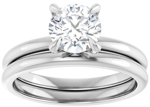 14K White  6.5 mm Round Solitaire Engagement Ring Mounting (8)