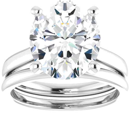 Sužadėtuvių Žiedas „Solitaire“ 585 Baltojo Aukso Oval 12mm x 10mm (8)