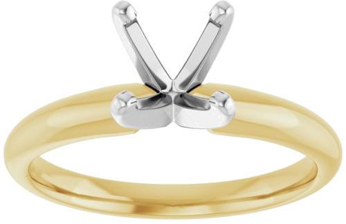 Sužadėtuvių Žiedas „Solitaire“ 585 Baltojo Ir Geltonojo Aukso Round 6.6mm x 7.2mm (3)