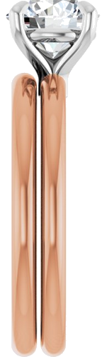 Sužadėtuvių Žiedas 585 Baltojo Ir Rožinis Aukso Round 7mm (9)