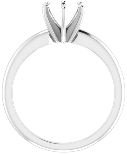 14K White  6.5 mm Round Solitaire Engagement Ring Mounting (2)
