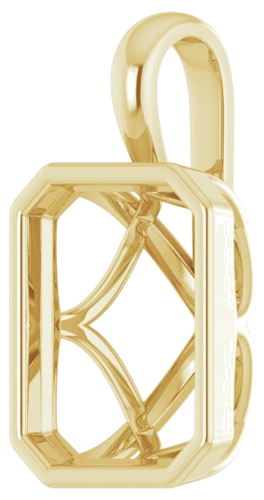 Pakabukas „Solitaire“ 585 Geltonojo Aukso Emerald 12mm x 10mm (2)